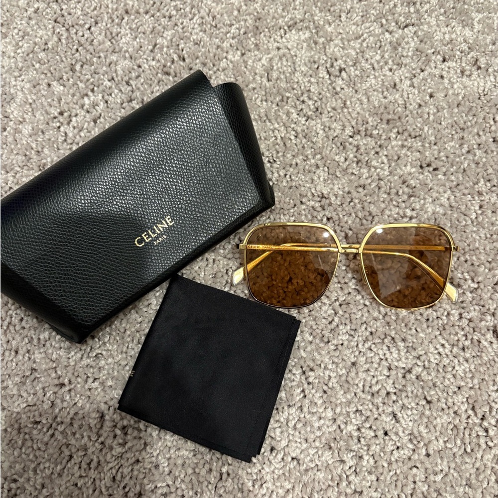 Celine Gold Frame Sunglasses with Case